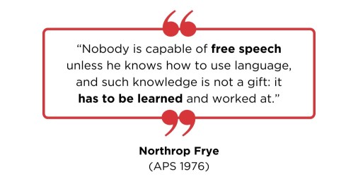 Northrop Frye's (APS 1976) Words of Wisdom